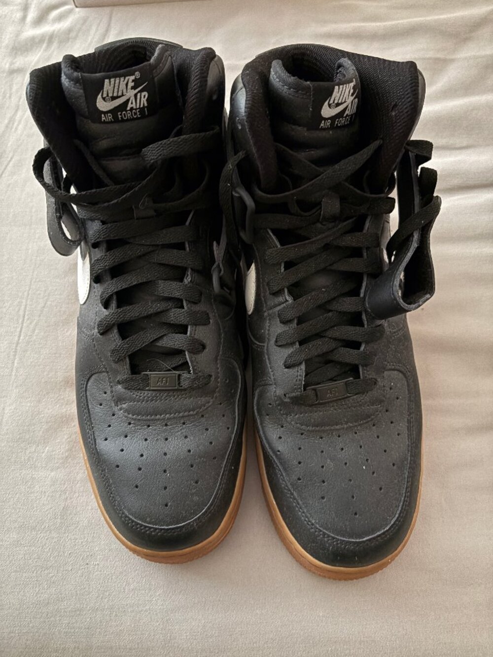 Custom Nike Air Force 1 High Black White Gum Sneakers